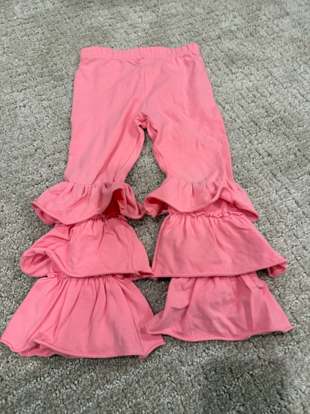 Kids Pink Ruffle Flare Leggings